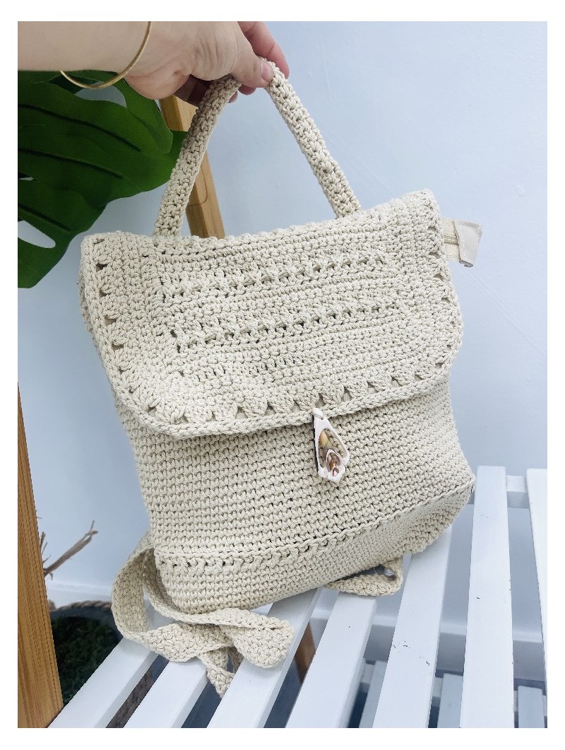 4827 Mochila Crochet Beige