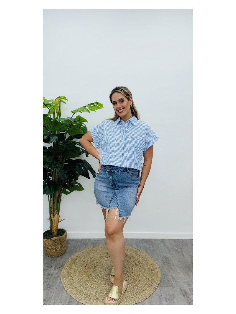 4932 Falda denim cruzada