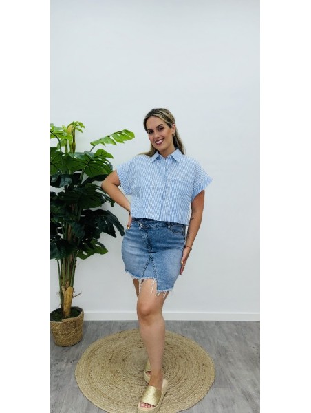 4932 Falda denim cruzada