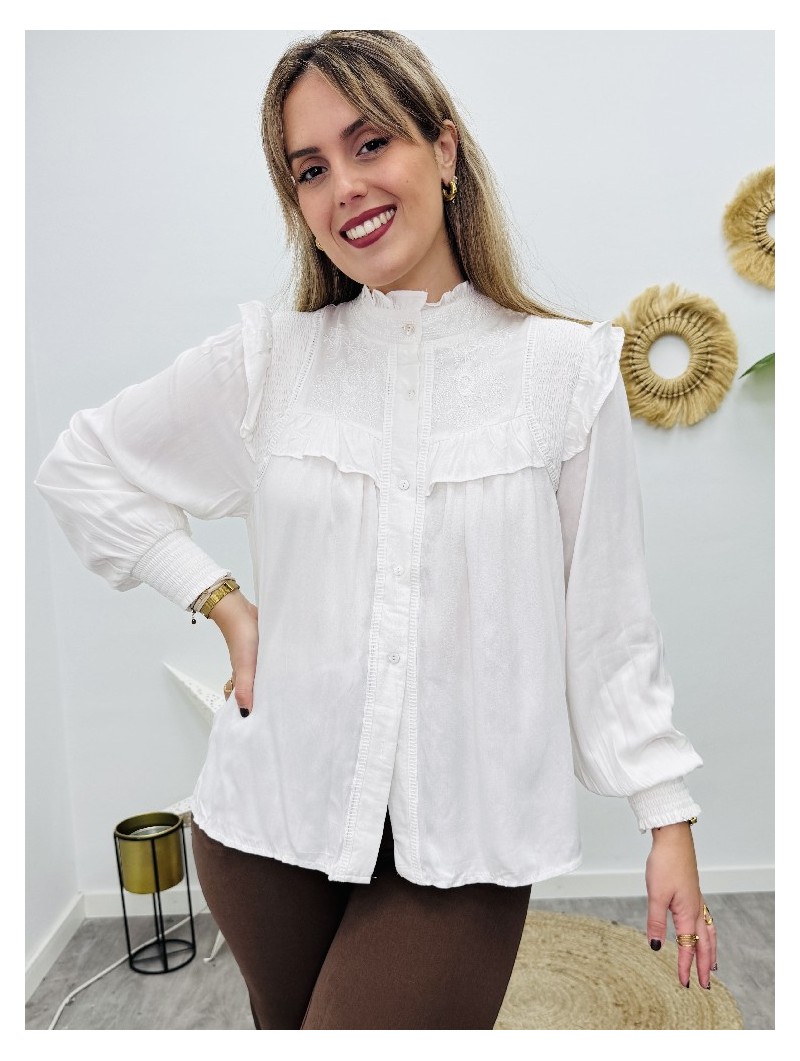 5751 Blusa de Encaje Blanca