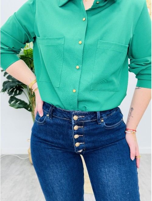 6120 Blusa Camisera Verde