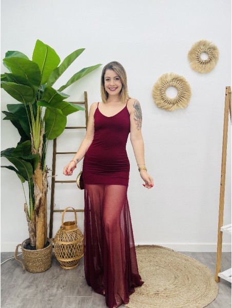 6722 Vestido Tirantes Tull