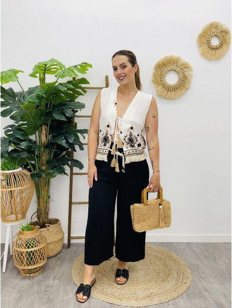 7069 Pantalon Fluido Cordon