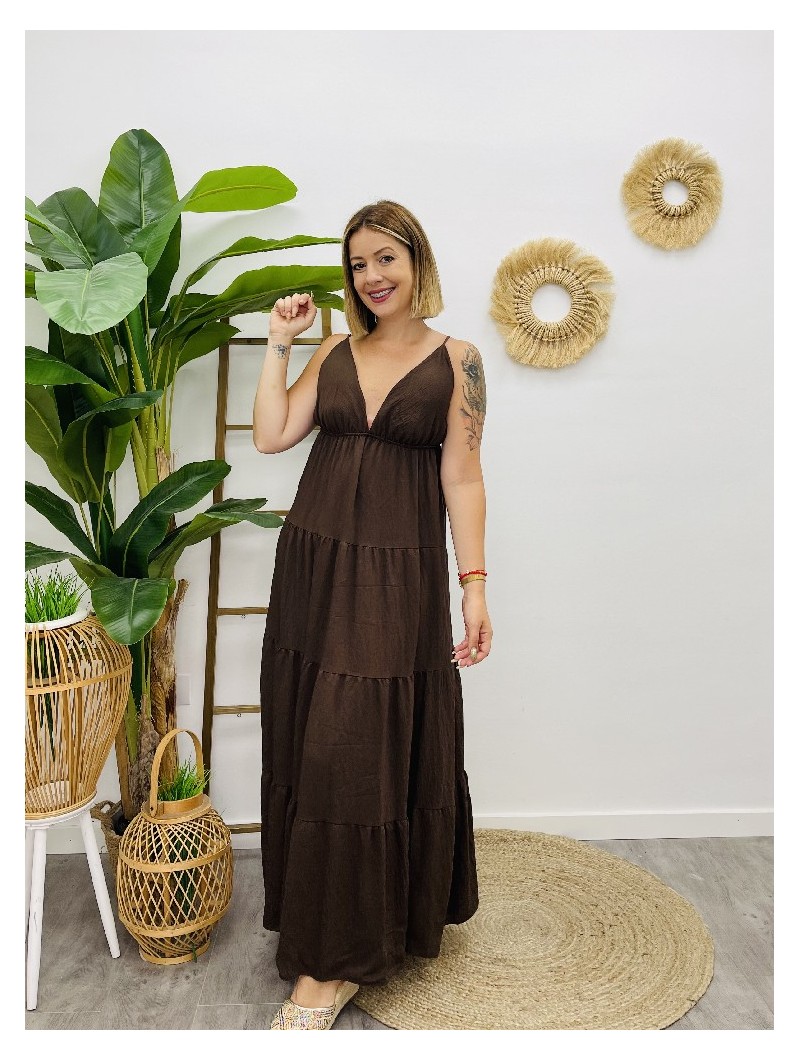 7195 Vestido Mae Marron