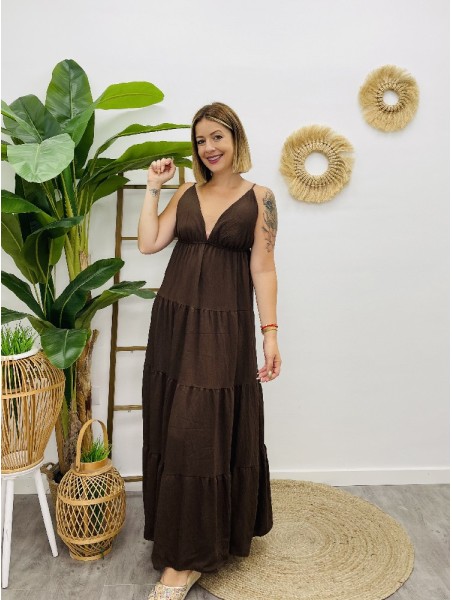 7195 Vestido Mae Marron