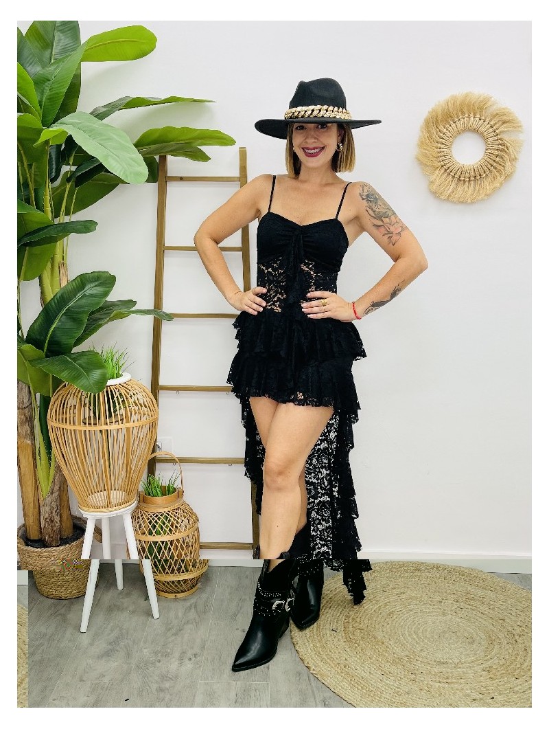 7208 Vestido Amarca Encaje