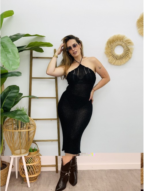 7214 Vestido Rejilla Black