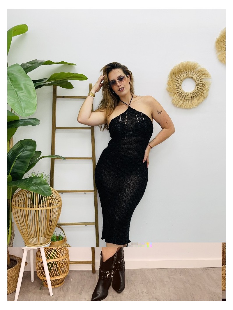 7214 Vestido Rejilla Black