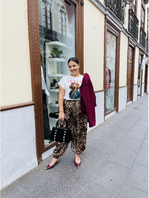 7596 Pantalon Bombacho Print
