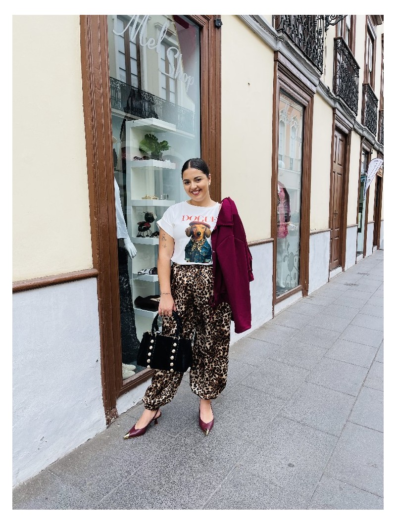 7596 Pantalon Bombacho Print
