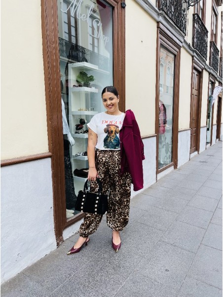 7596 Pantalon Bombacho Print