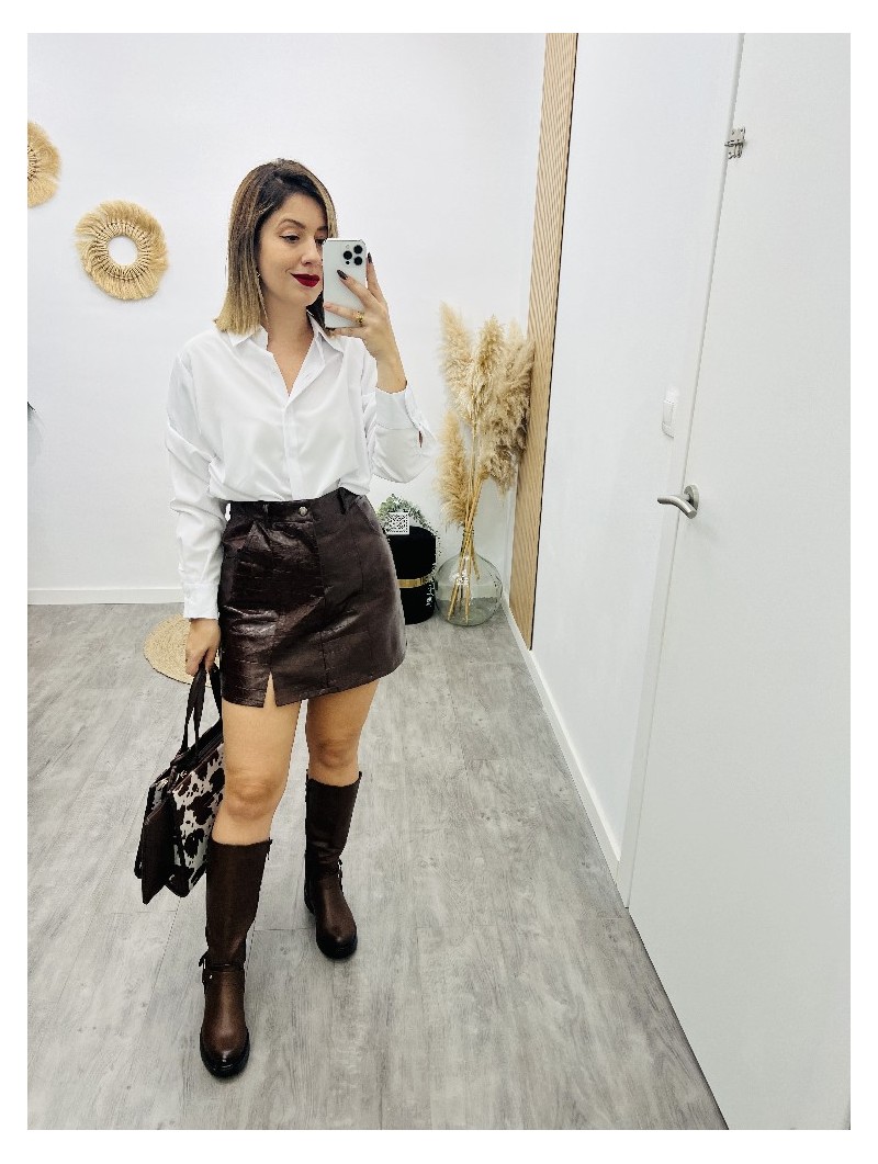 7671 Falda Cocodrile Marron