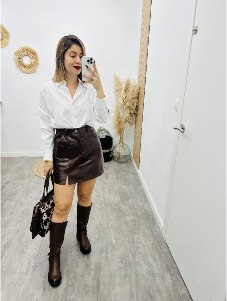 7671 Falda Cocodrile Marron