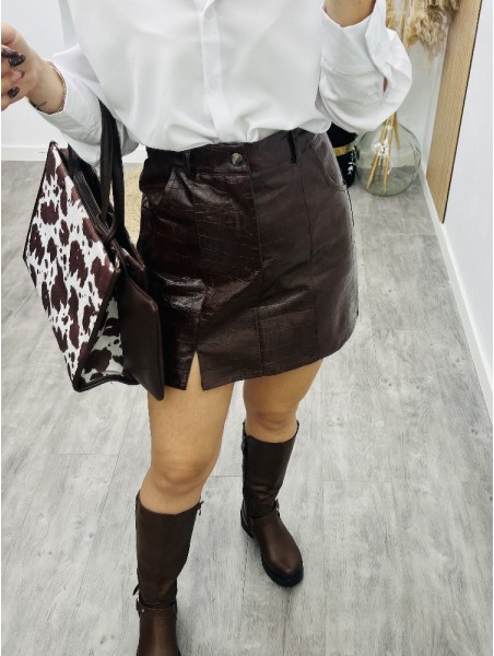 7672 Falda Cocodrile Marron