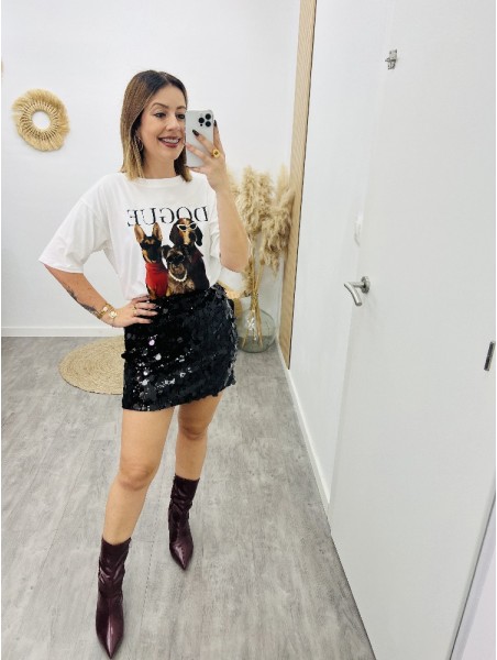 7757 Falda Ate Lentejuelas