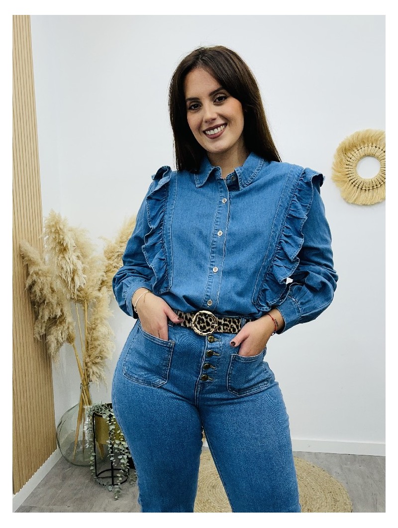 7849 Camisa Vaquera Volant