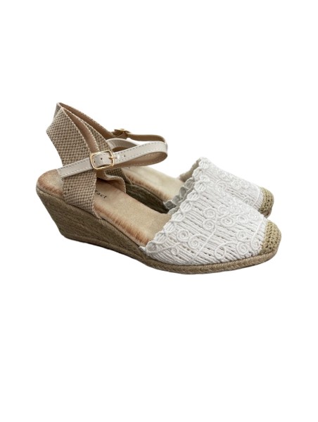 8110 Sandalia Rafia Blanco