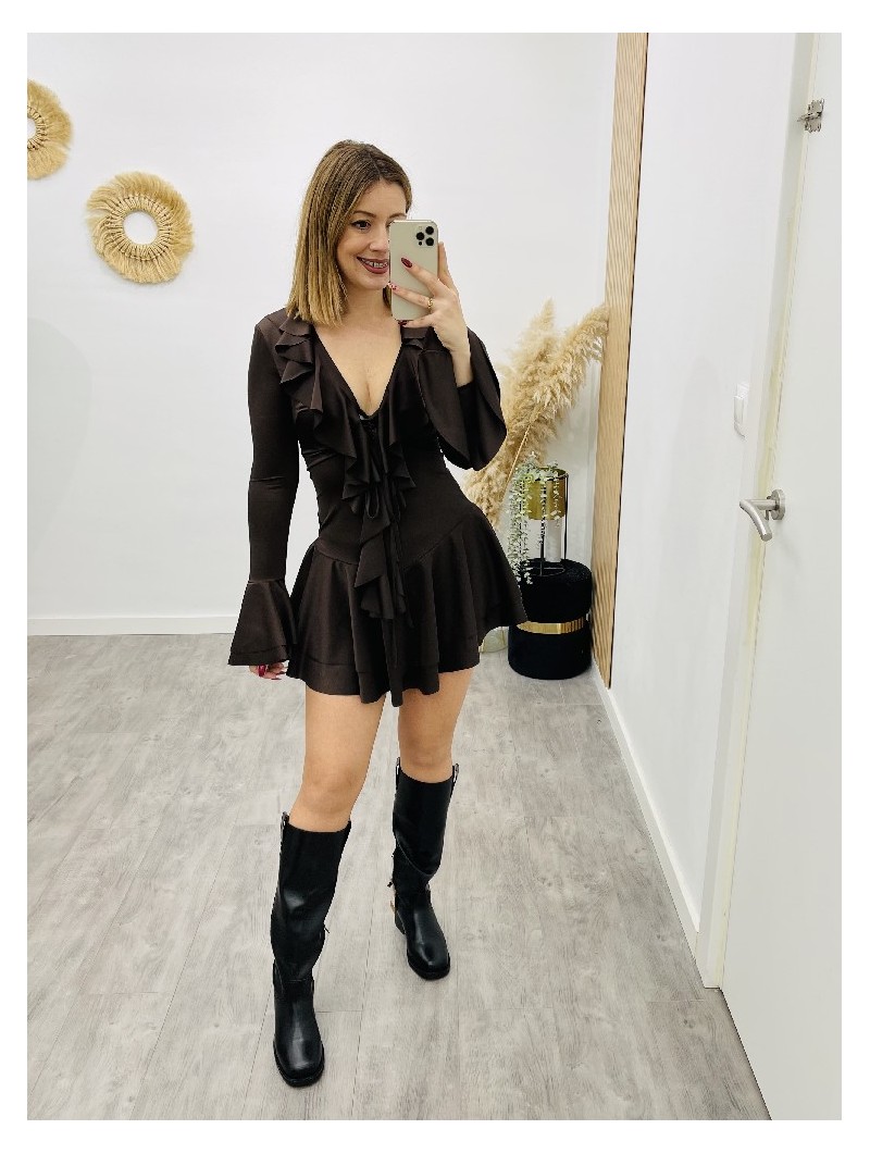 8160 Vestido Serena Marron