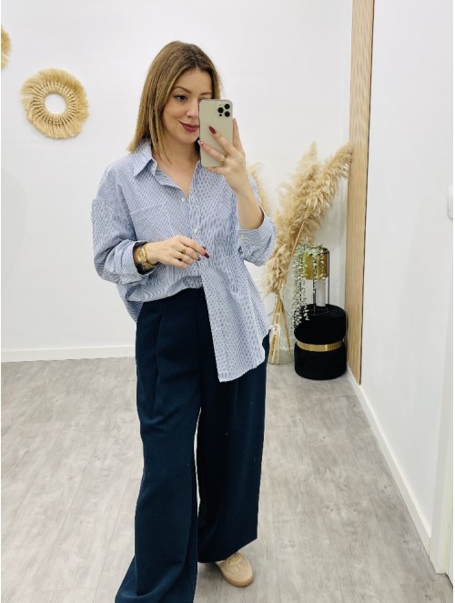 8162 Camisa Azul Line Basica