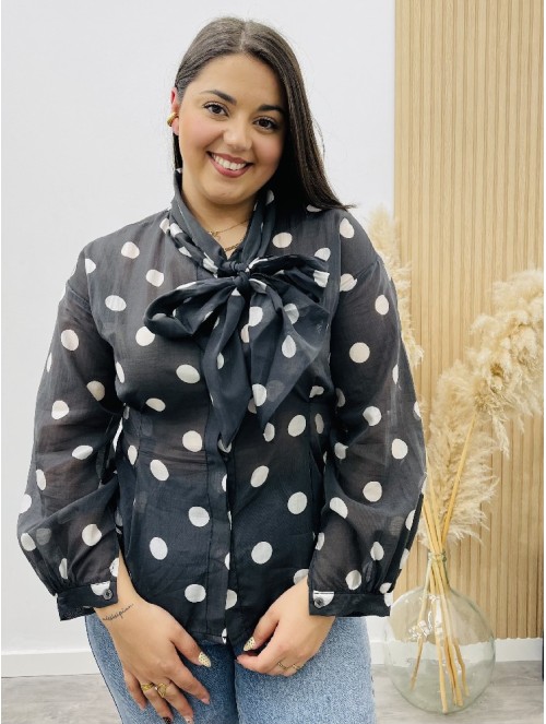 8233 Blusa Seda Lunares