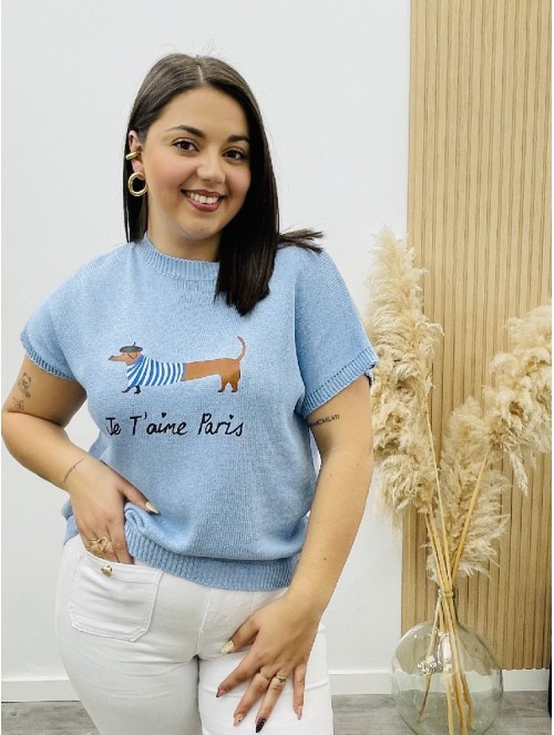 8248 Blusa Crochet Dog