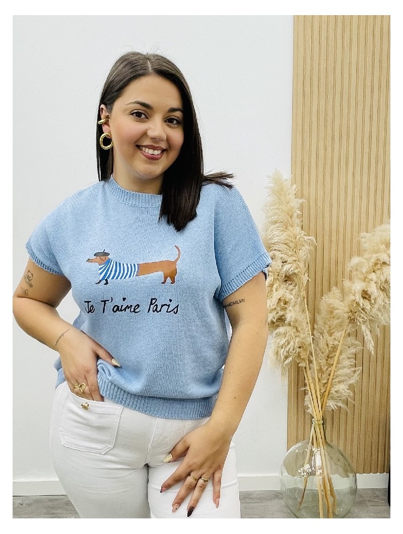 8248 Blusa Crochet Dog