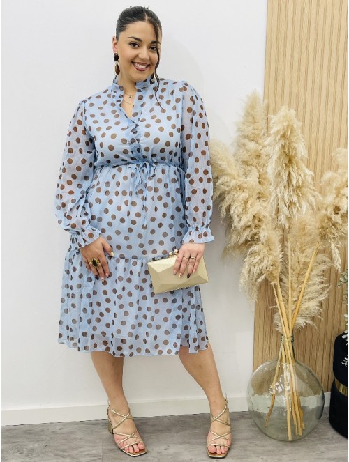 8257 Vestido Topitos Brown