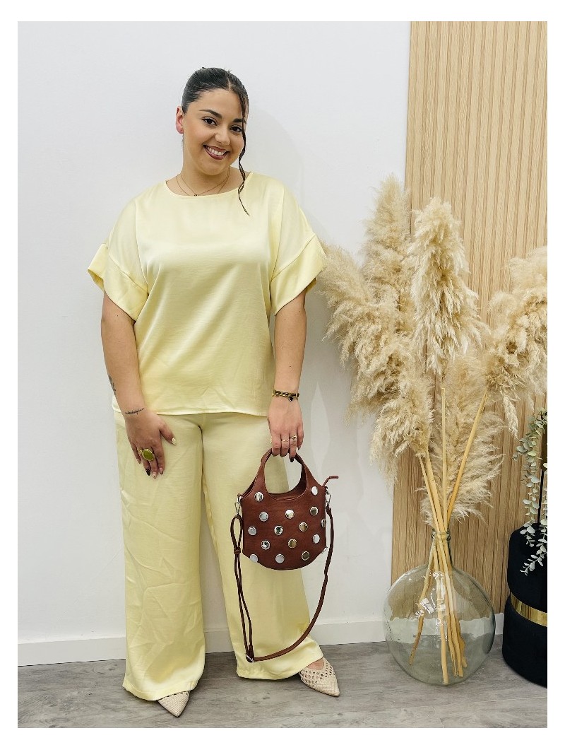8266 Pantalón Seda Amarillo