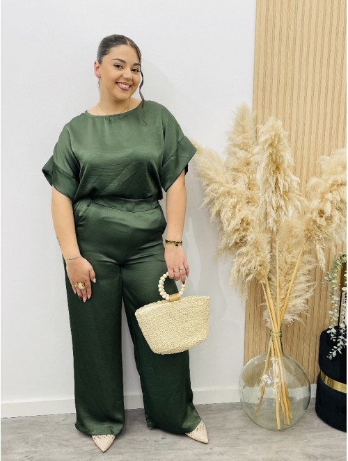 8267 Pantalón Seda Verde