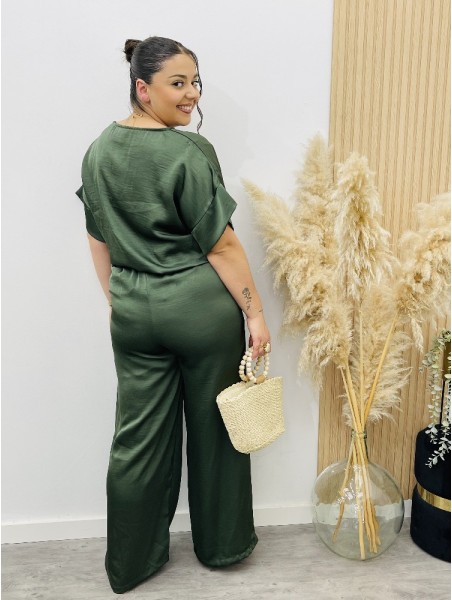 8268 Pantalón Seda Verde