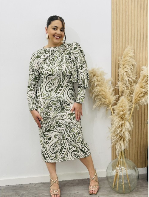 8306 Vestido Clavel Verde