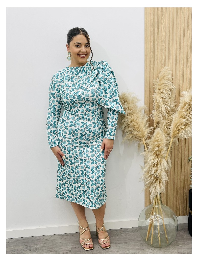 8308 Vestido clavel Turquesa