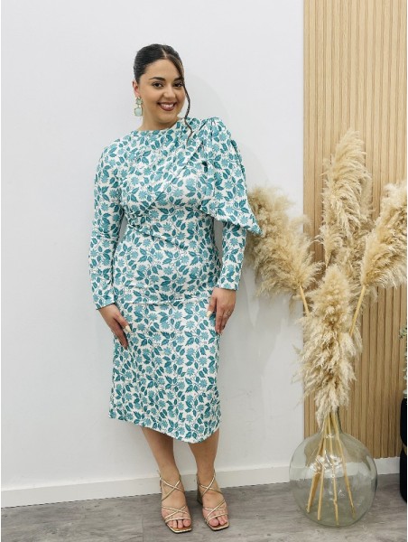 8308 Vestido clavel Turquesa