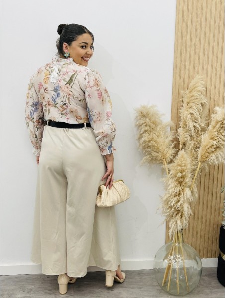 8347 Pantalón Crudo Palazzo