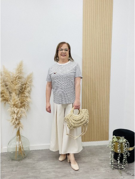 8464 Pantalón Crudo Palazzo