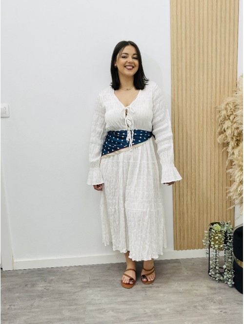 8509 Vestido plizado cruz