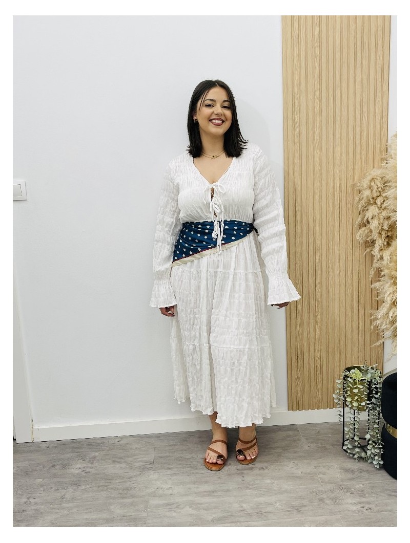 8509 Vestido plizado cruz