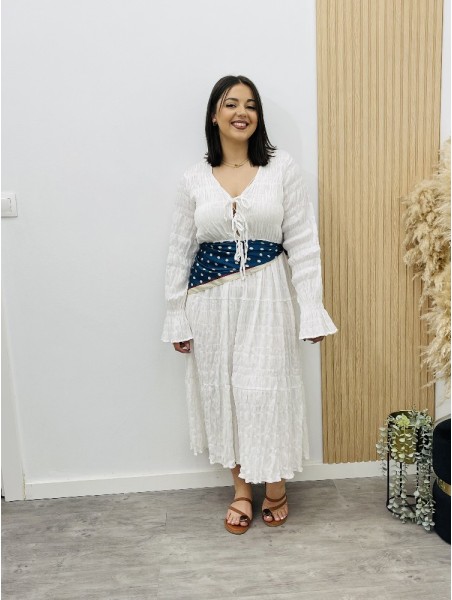 8509 Vestido plizado cruz