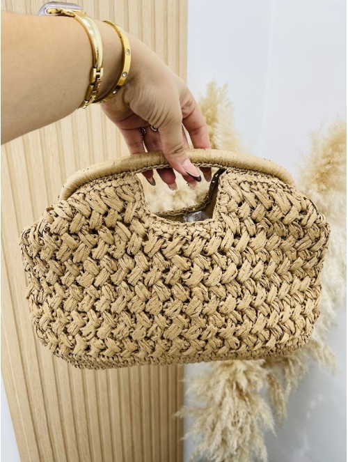 8523 Bolso Rafia Chocolate
