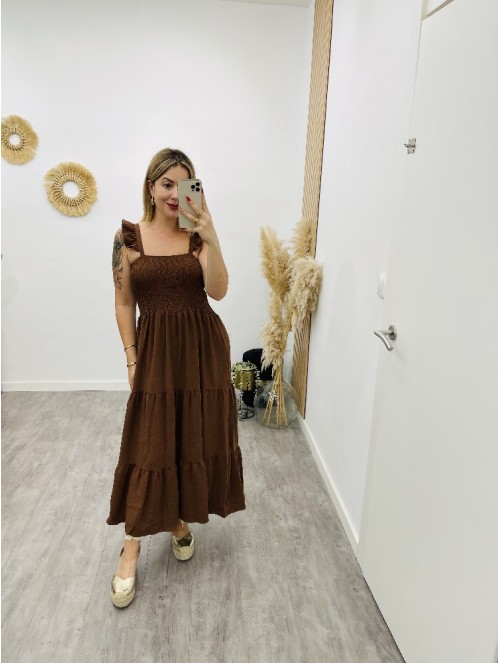 8648 Vestido Teni Nido Abeja