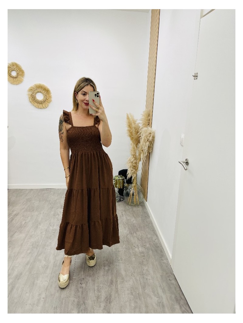 8648 Vestido Teni Nido Abeja