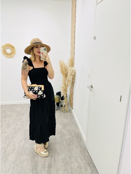 8649 Vestido Teni Nido Abeja