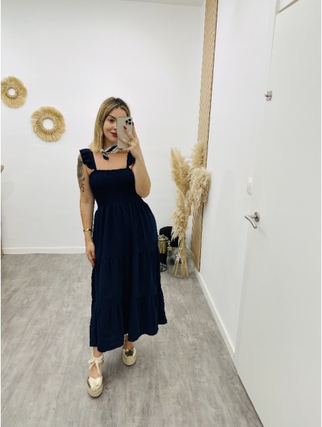 8650 Vestido Teni Nido Abeja
