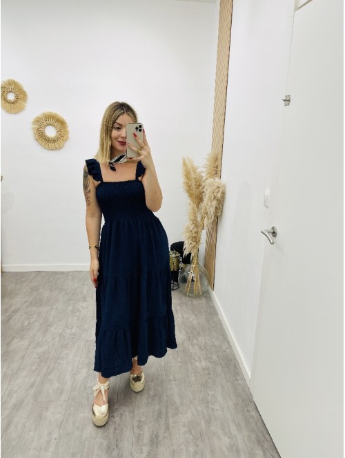 8651 Vestido Teni Nido Abeja