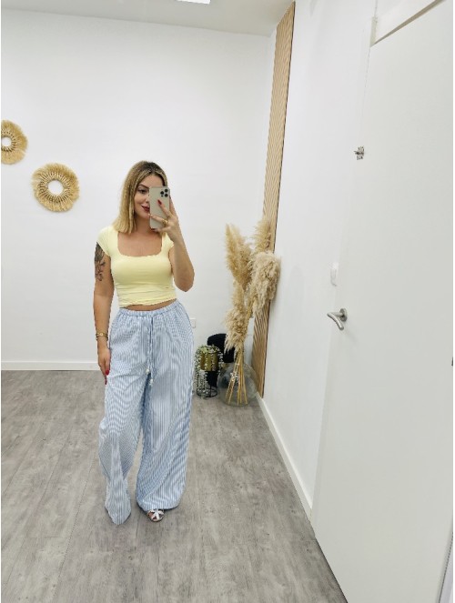8670 Pantalones line azul