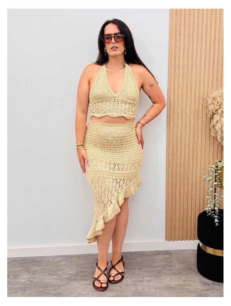 8687 Falda Crochet Oro