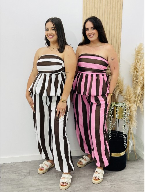 8702 Pantalon Nora rayas