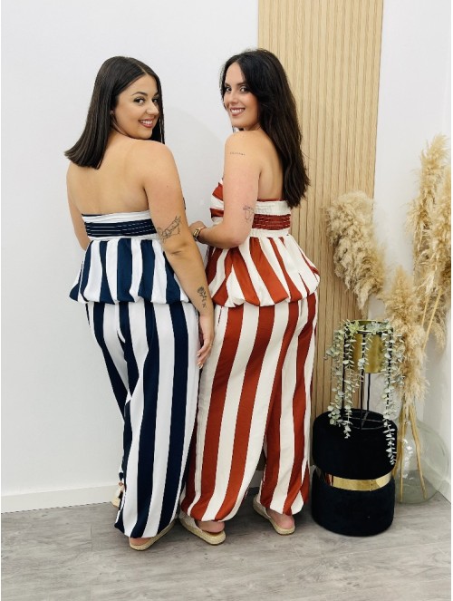 8703 Pantalon Nora rayas