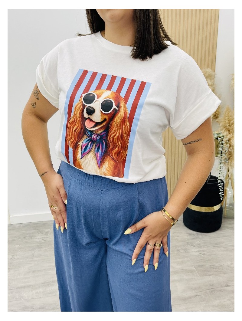 8713 Camiseta Dog Blue