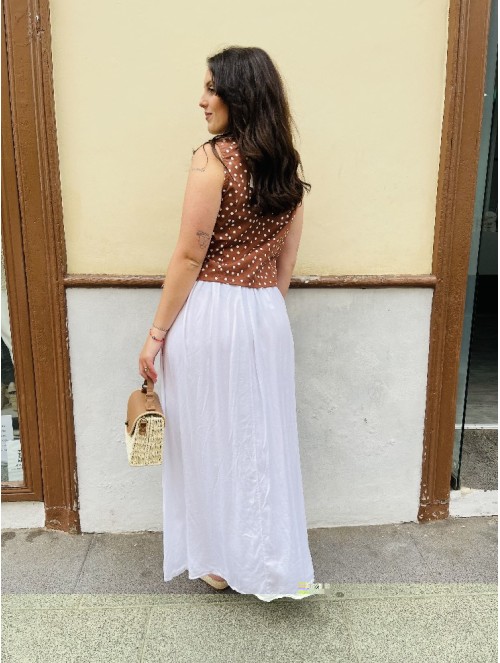 8754 Falda + Cinturon Blanca